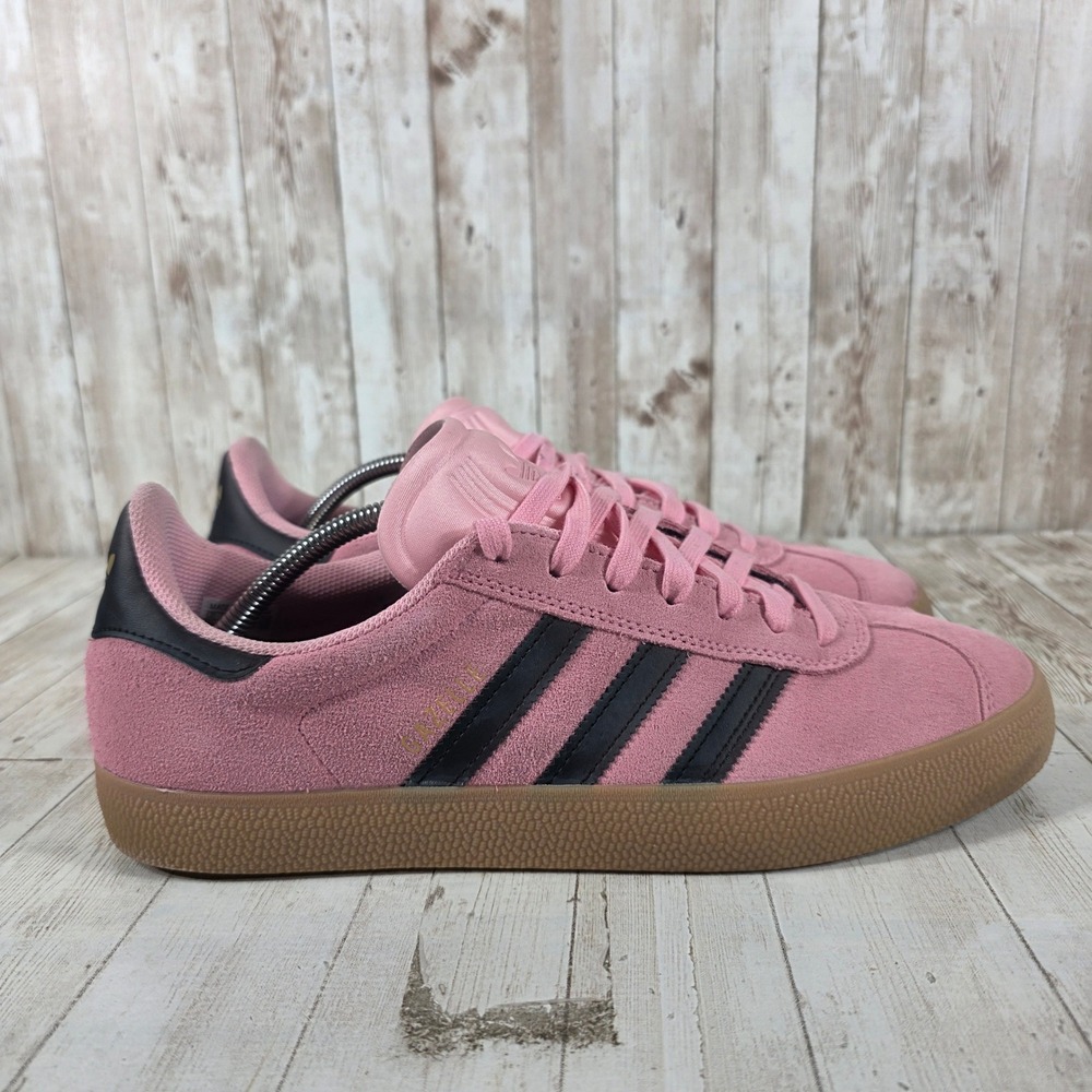 Adidas Gazelle Pink Black Gum Suede Sneakers Mens 11.5 JR7106 Low Top Shoes